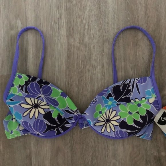 BALTEX Floral Bikini Top Size 12 - Picture 1 of 6